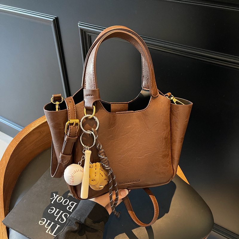 Retro hand-held vegetable basket bag for women, 2024 new trendy Korean bucket bag, multi-functional casual single-shoulder crossbody bag details Picture