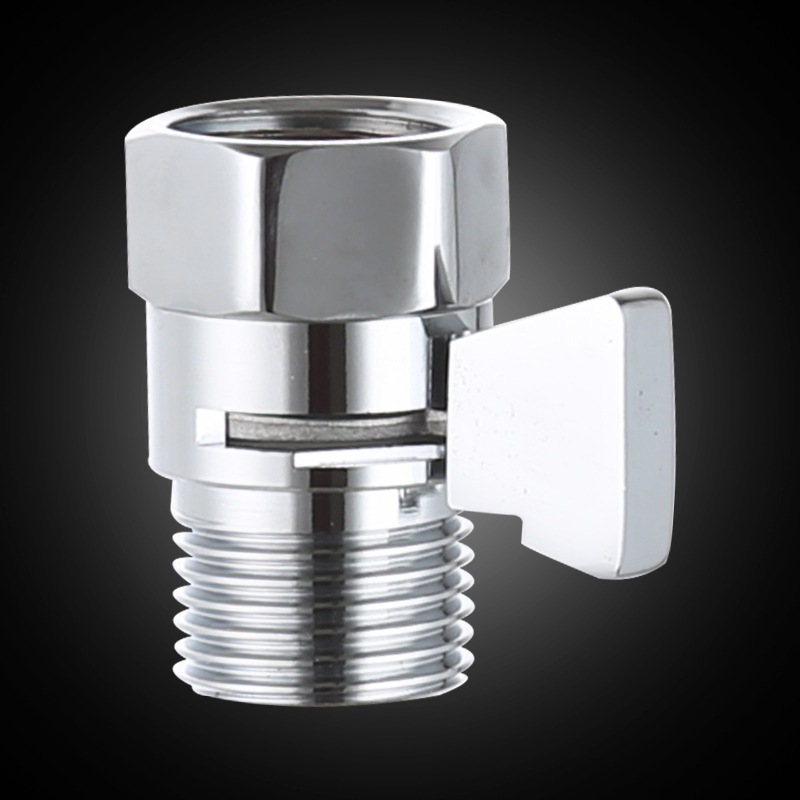 All-copper electroplated Angle valve, large flow wholesale quick-opening valve core flow stop valve, 4-inch pipe interface shower head switch valve full figure