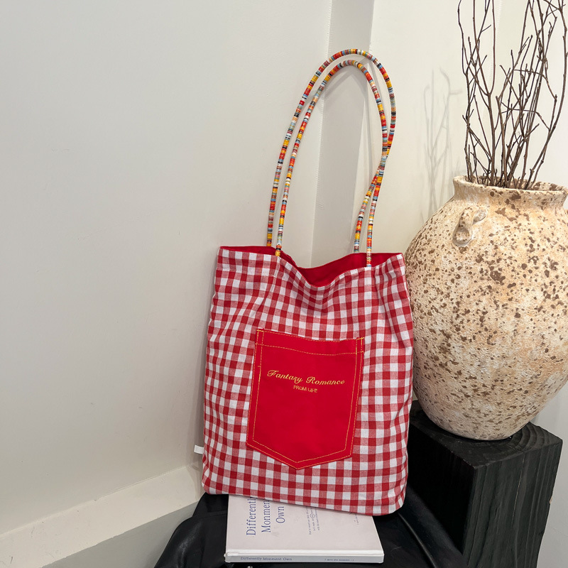 Korean ins trendy casual canvas bag 2025 new style trendy and fashionable large-capacity tote bag versatile shoulder bag details Picture