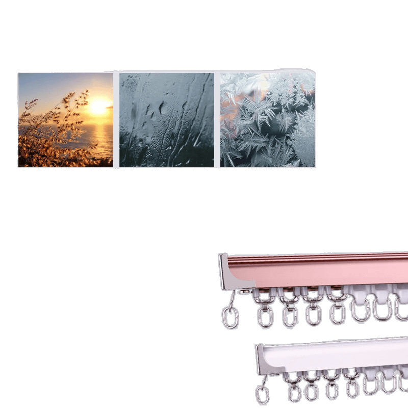 Full set of aluminum alloy curtain tracks, straight tracks, thickened silent double tracks, single tracks, sliding tracks, curtain rods for balconies and living rooms Item Picture