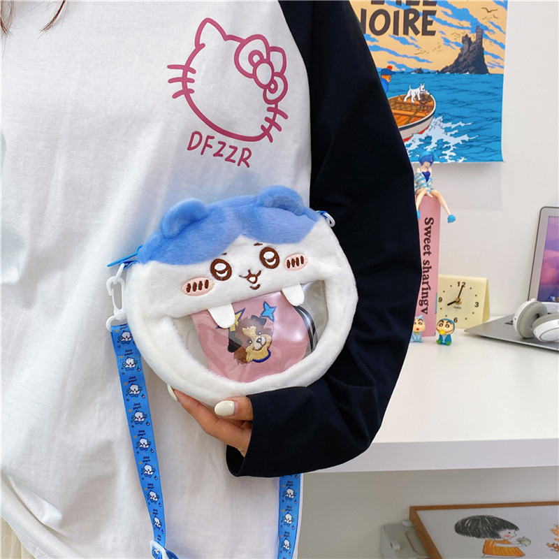 The new Japanese-style Gika Wa plush crossbody bag, the Usaki Little Eight Pain Bag, and the transparent phone key case with a girlish heart details Picture