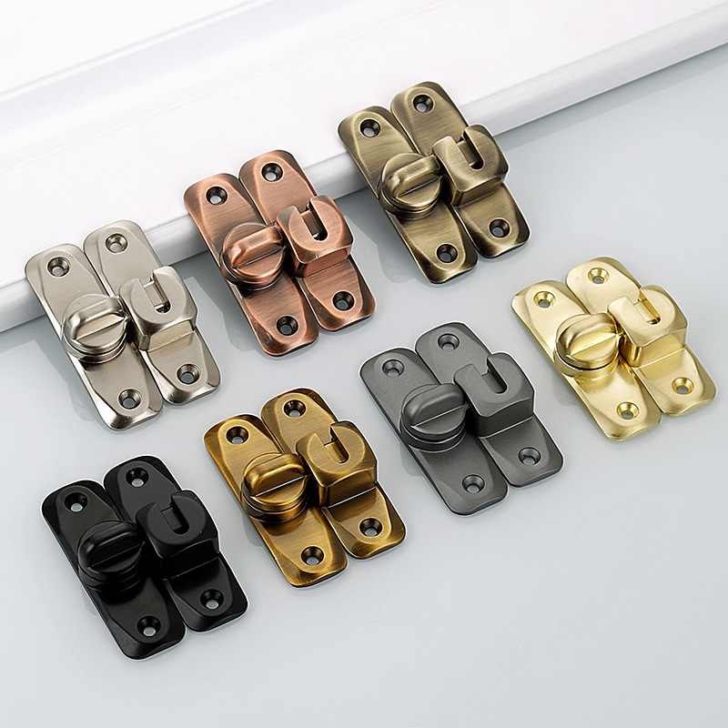 Solid zinc alloy lock for wooden doors, thickened anti-theft latch, entrance door, door lock without drilling, 90-degree anti-theft lock Specification drawing
