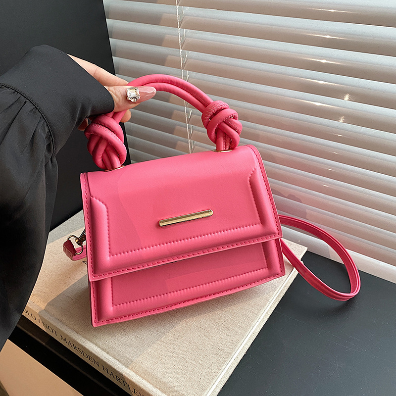 New simple crossbody bag for women's handbags, solid color, fresh and stylish texture, commuting single-shoulder small square bag full figure