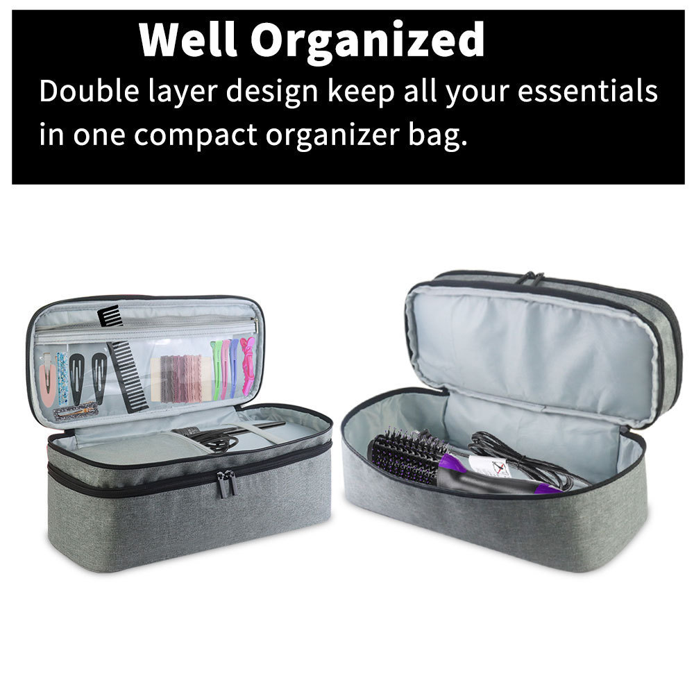 Amazon Double-layer Travel Convenient large-capacity simple one-piece Dyson hair dryer, curling iron and hair care storage bag Application Scenario