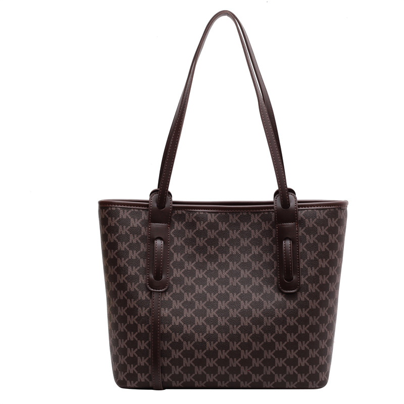 Large-capacity Korean retro women's bag, 2025 new style popular large commuter bag, trendy and fashionable single-shoulder tote bag Item Picture
