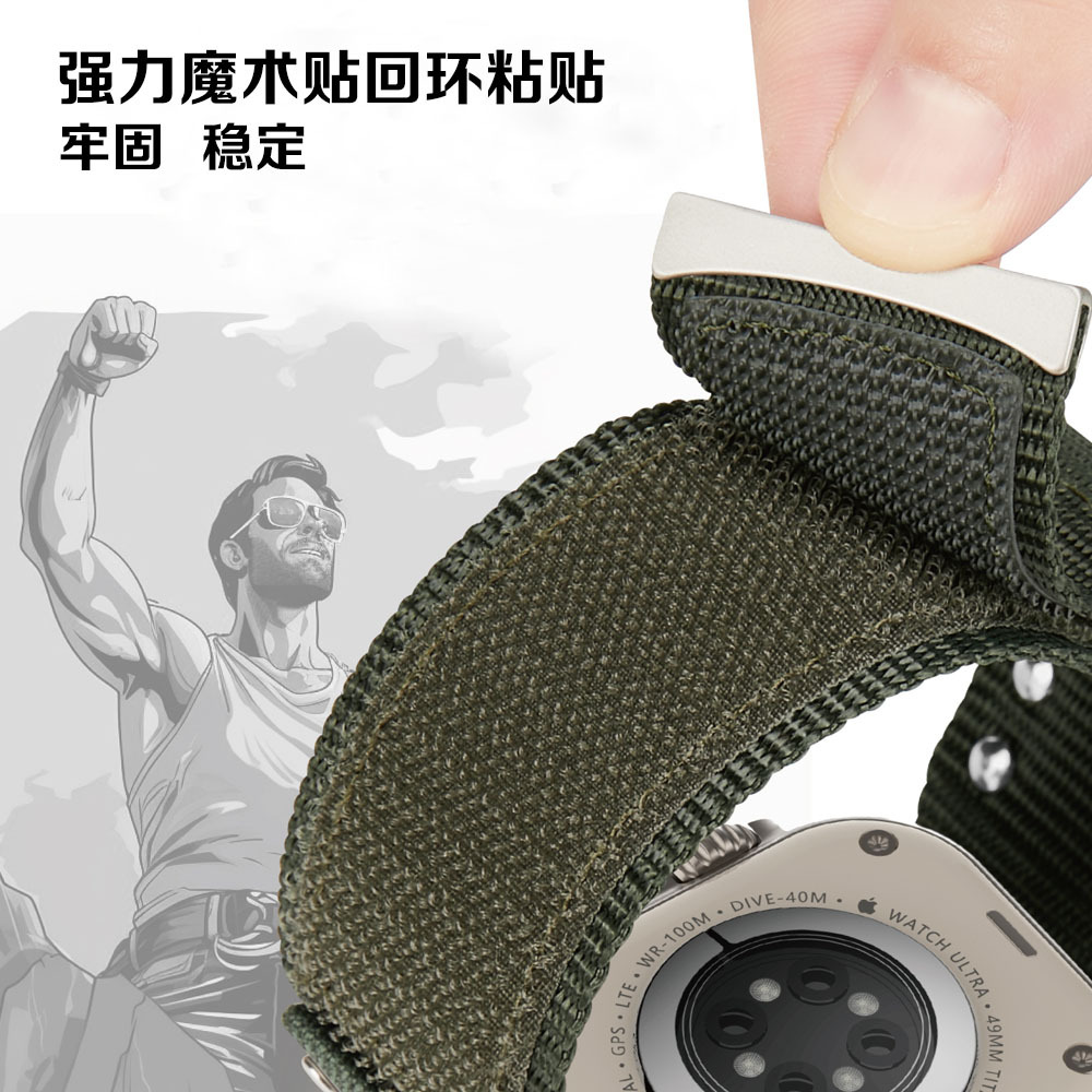 Suitable for Apple watch bands, compatible with AppleWatchUltra2 bands and men's outdoor sports bands Specification drawing