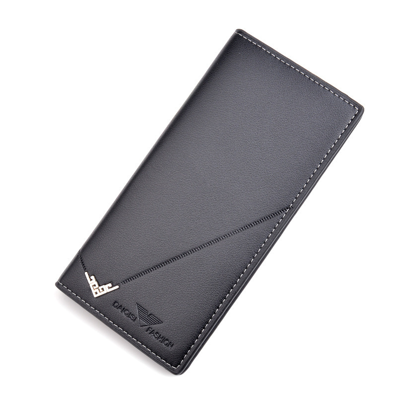 New men's wallet, long wallet, soft leather, fashionable, large capacity, multi-slot, thin wallet, suit bag Item Picture