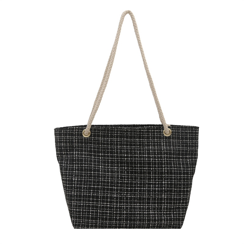 Single-shoulder bag, artistic women's large bag, 2025 new Korean-style fashionable canvas bag, trendy large-capacity handbag Item Picture