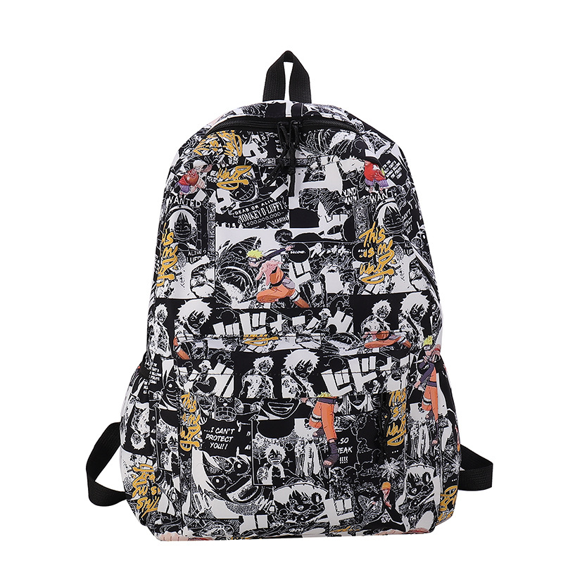 A new IINs-style simple campus backpack with a unique student graffiti style and a large-capacity casual backpack Item Picture