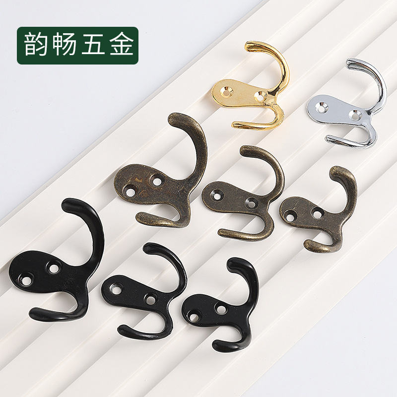 Yunchang Antique hook, alloy hook, coat hook, cabinet hook, decoration and renovation accessories, double hook, 55*41MM Specification drawing