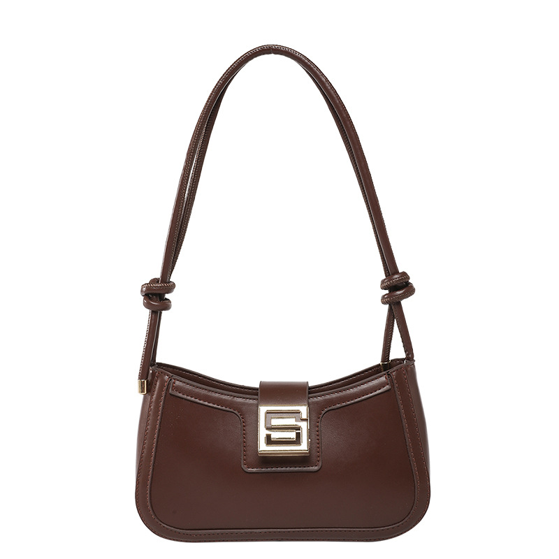 French-style niche design solid-color single-shoulder underarm bag 2025 popular new Korean-style fashionable casual solid-color handbag Item Picture