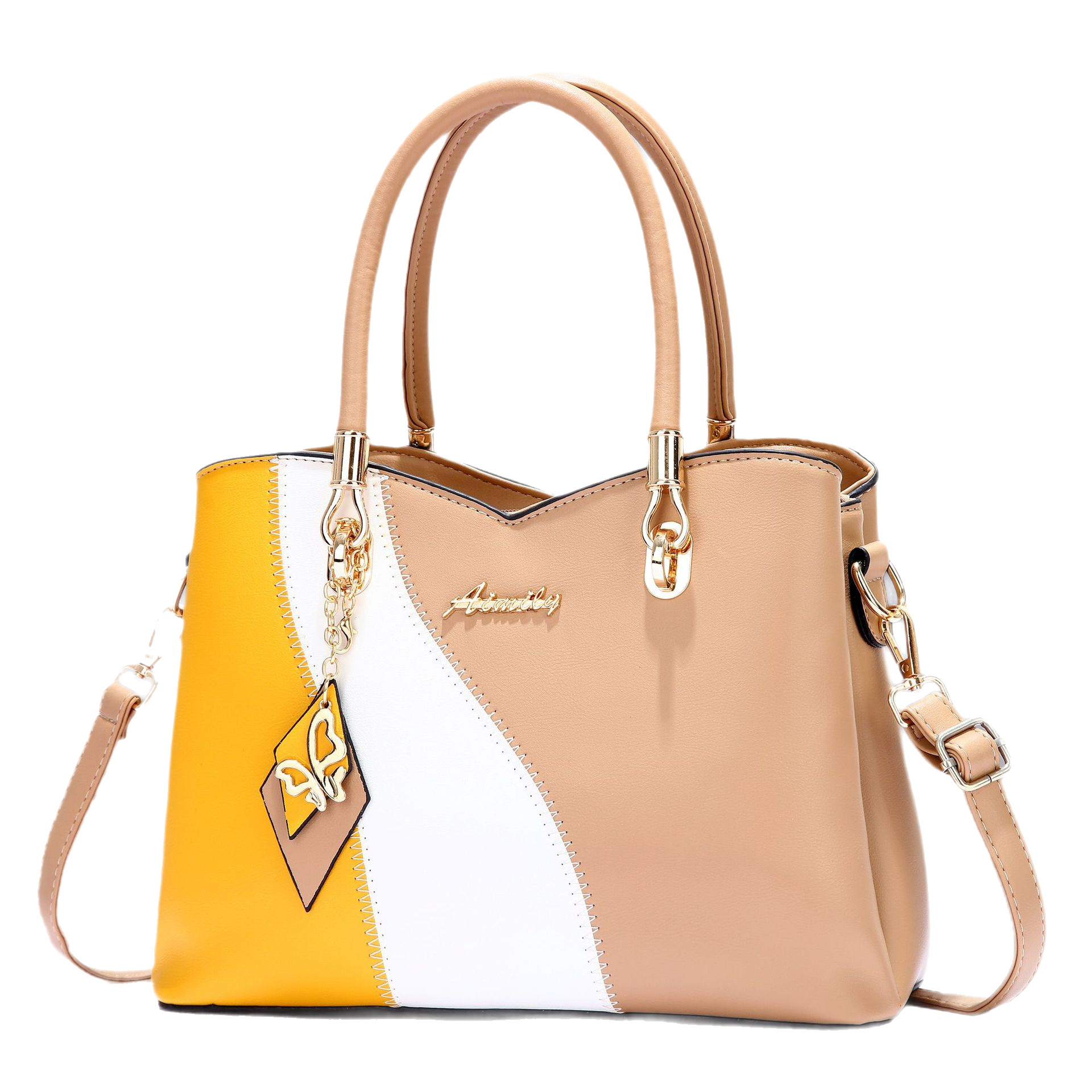 Women's bag 2025 New style fashionable color-blocking trendy handbag, large-capacity simple color-blocking single-shoulder crossbody bag Item Picture