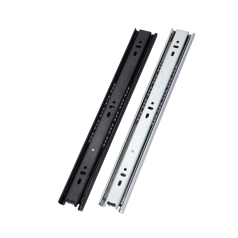 Huahu 45 wide guide rail, 4510 drawer slide rail, three-section silent pulley track, cabinet keyboard track, steel ball slide rail Item Picture
