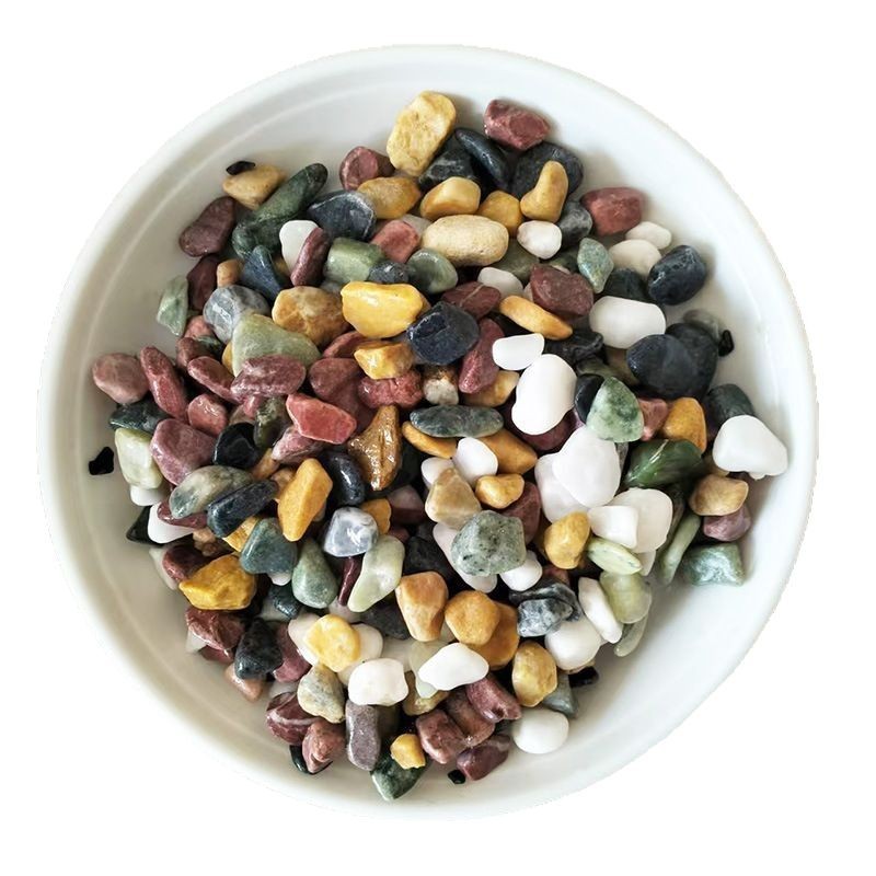 Washed stones, pebbles, colored stones, five-color stones, glued stones, gravel, lime stones, white stones, yellow stones, factory approval Item Picture