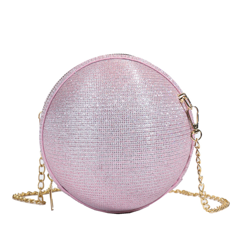 High-quality Evening bag 2025 Summer New water diamond coin purse, fashionable circular bag, personalized single-shoulder crossbody women's bag Item Picture
