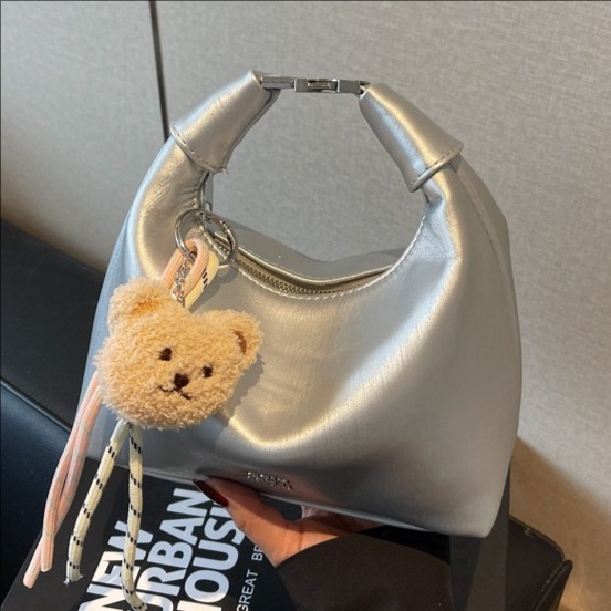 Light luxury and simple hand-held small bag for women, 2025 new Korean-style fashionable single-shoulder underarm bag, niche crossbody crescent bag full figure