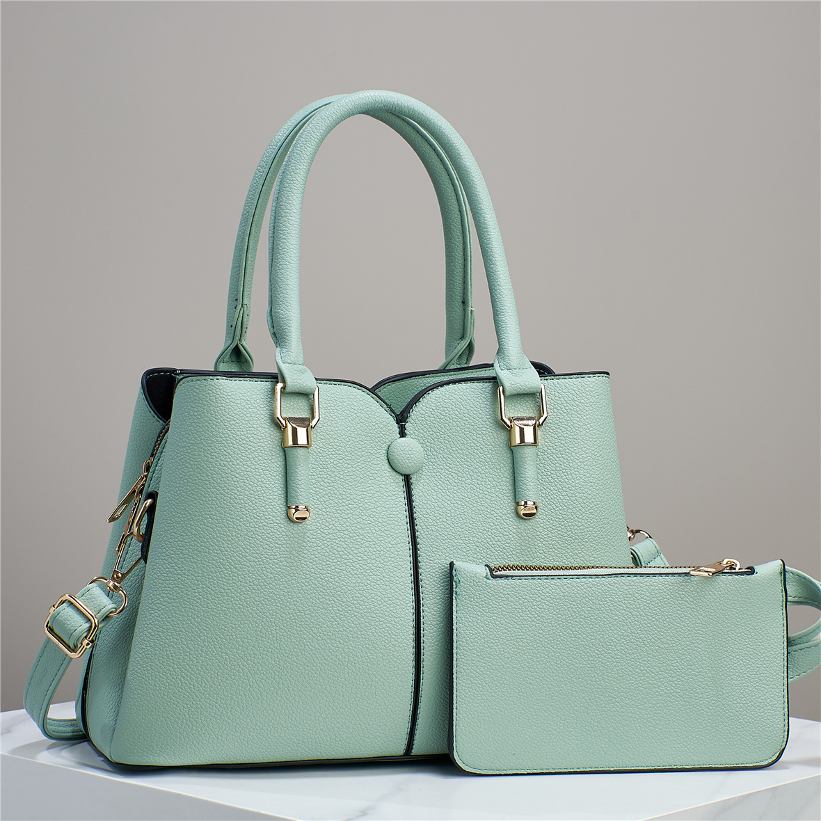 Cross-border best-selling handbag, high-end and simple 2023 new women's bag, large capacity two-piece set, stylish and elegant Item Picture