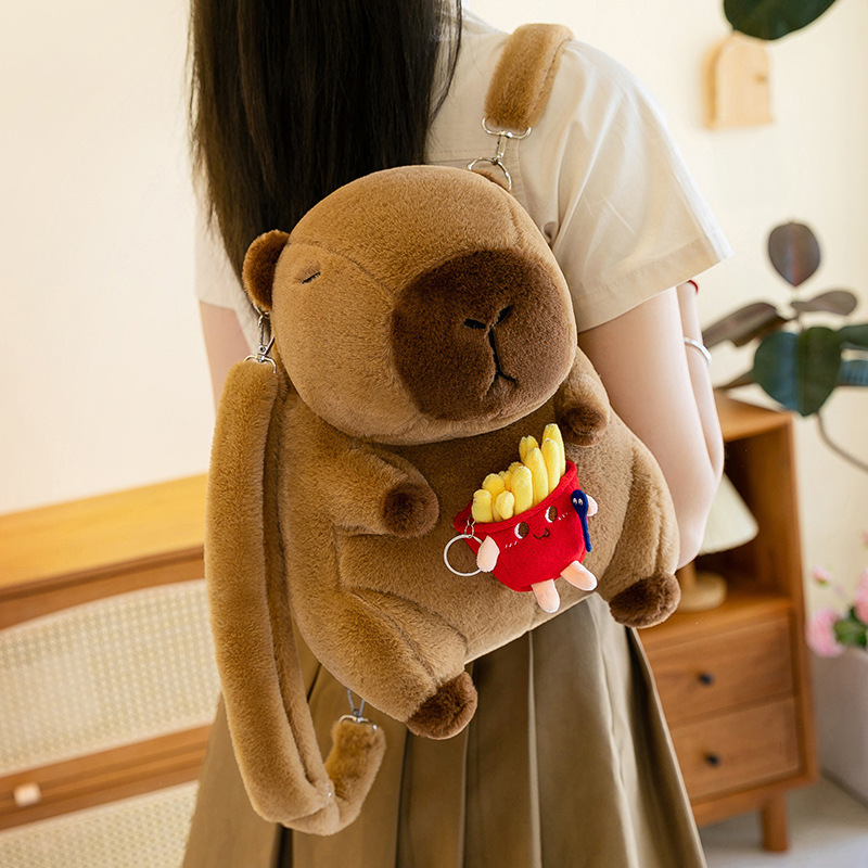 Capibara plush bag, backpack, children's capybara doll bag, cute cartoon doll, best friend gift Specification drawing