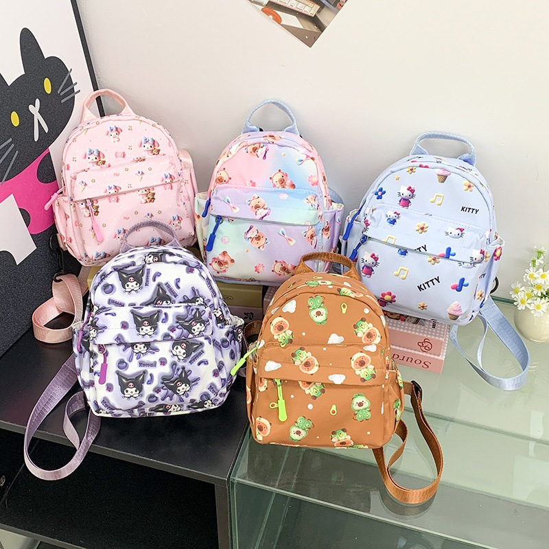 New color backpacks with large capacity, high-end feel, light back support, cartoon and cute backpack, student schoolbags for travel full figure