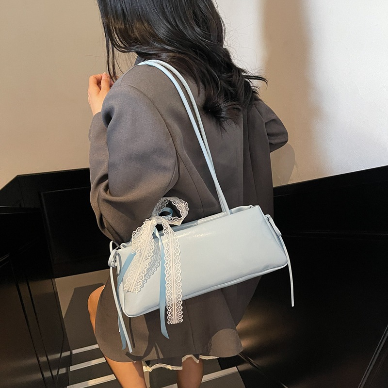 Korean style simple ins baguette bag for women 2025 new trendy and versatile commuter single-shoulder bag, casual bow underarm bag details Picture