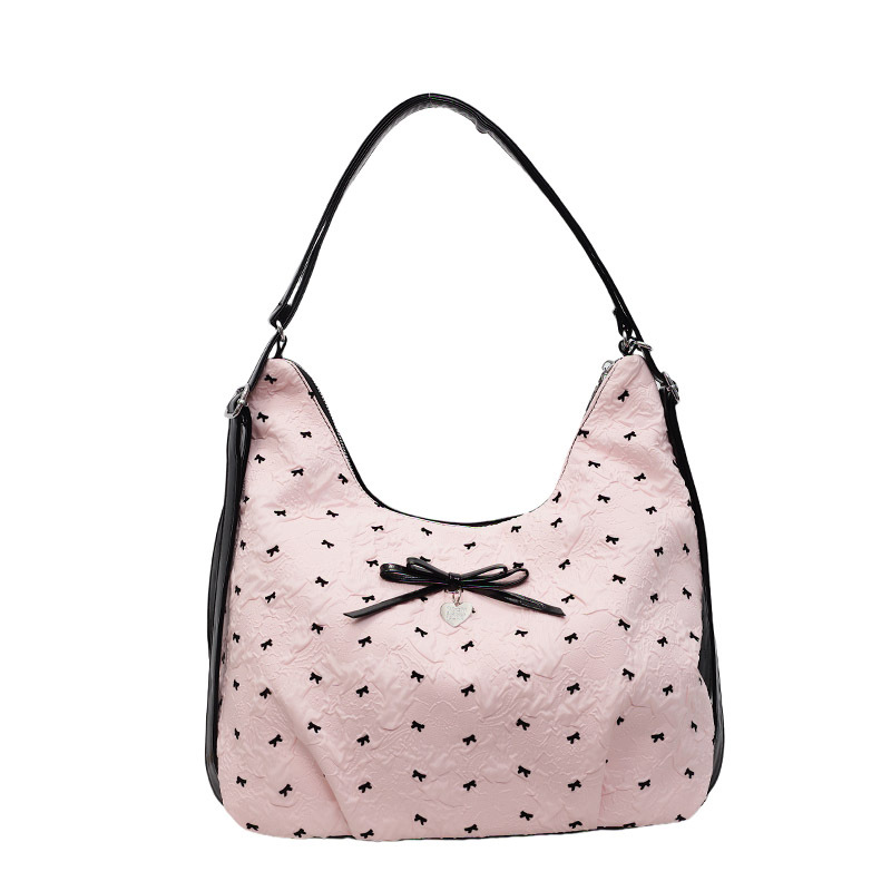 Bow tote bag, large capacity single-shoulder bag, 2025 new crossbody bag, fashionable commuting, sweet backpack Item Picture