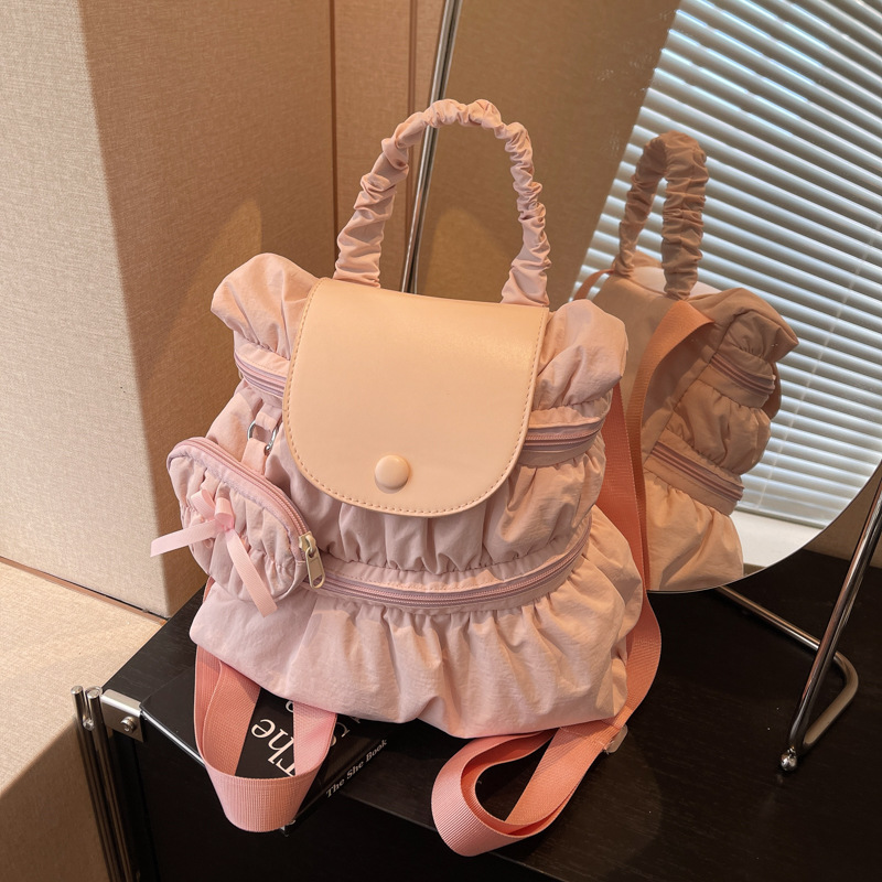 College style female college student backpack, 2025 new fashionable and stylish girls' schoolbag, casual hand-carry backpack details Picture