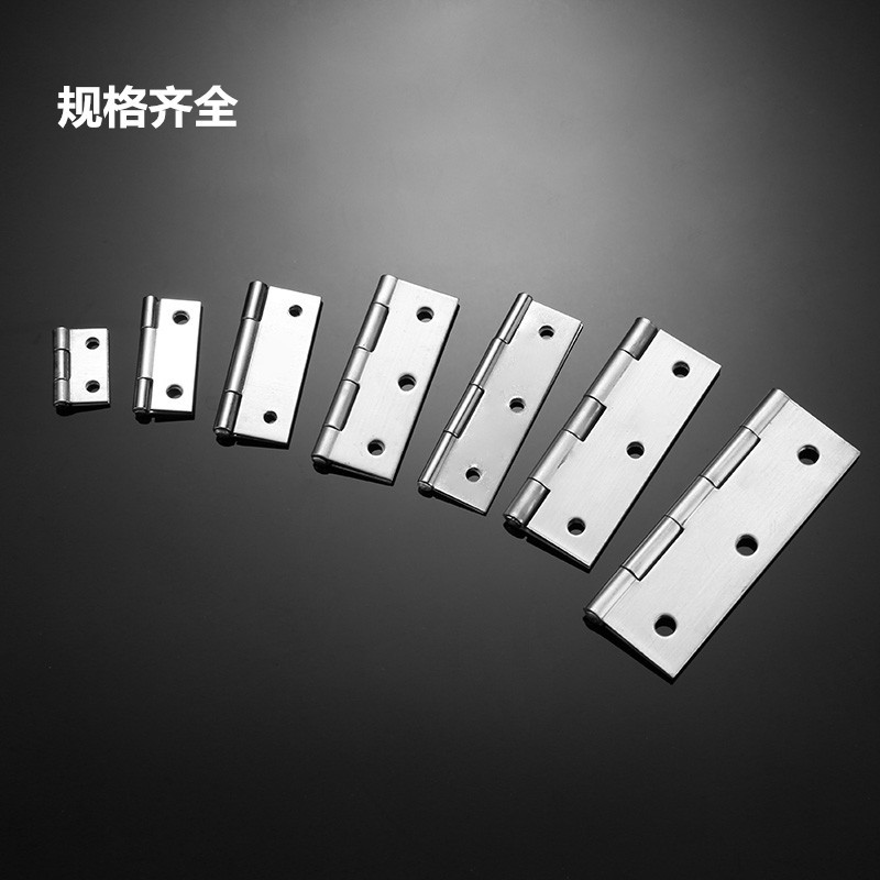 A complete set of stainless steel 304 cabinet door hinges, flat opening loose-leaf hardware, mini small hinges, door and window hinges, folding hinges Application Scenario