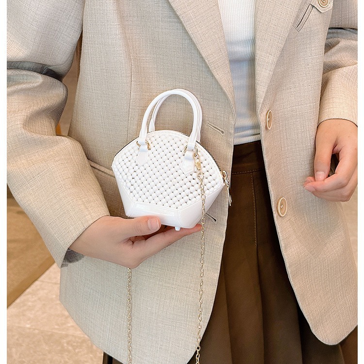 New summer fashion women's bags: cross-border single-shoulder hand-carry crossbody chain jelly bag, mini pearl shell bag Specification drawing