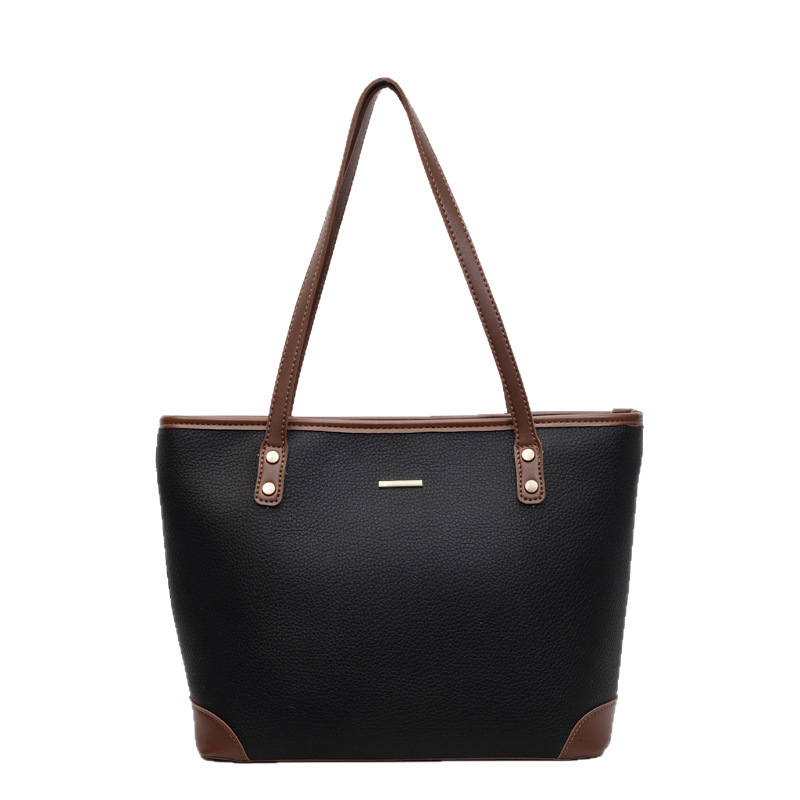 High-end and fashionable large-capacity tote bag for women 2025 New style, lychee pattern, trendy and versatile, casual and commuting single-shoulder bag Item Picture