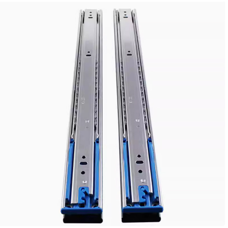 Wholesale Taiwan locomotive slide rails, three-section guide rails, buffer damping, silent cabinet hardware accessories, drawer tracks Item Picture