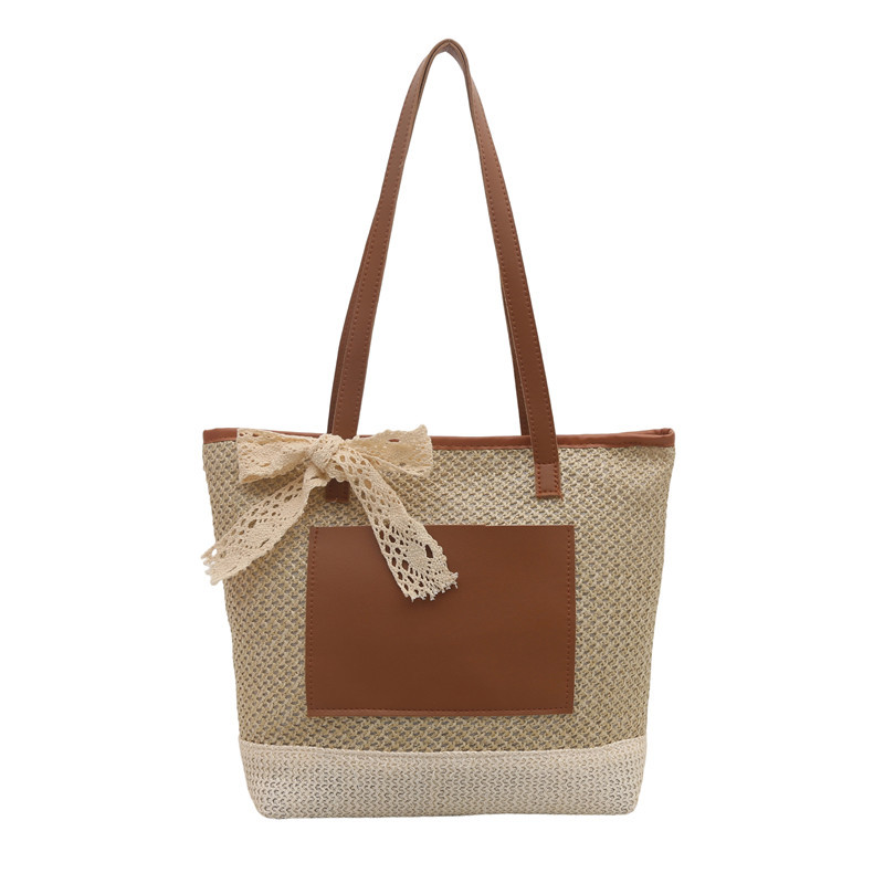 Woven straw bag for women, large capacity 2025 new summer versatile hollowed-out tote bag, beach vacation bag Item Picture