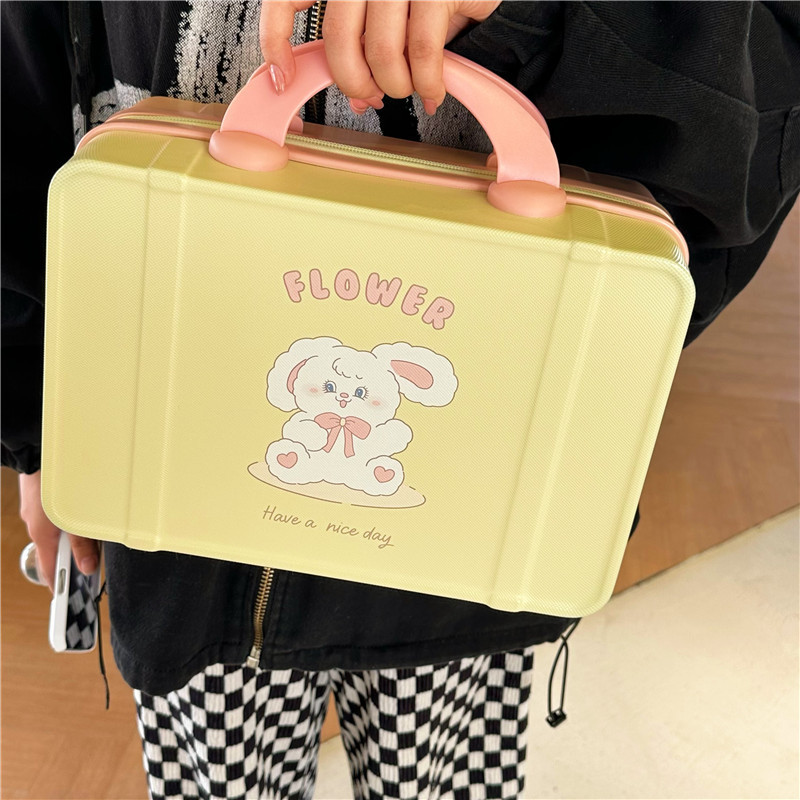 Original cute rabbit makeup case, girlish heart, new portable large-capacity makeup bag storage box, travel toiletry bag details Picture