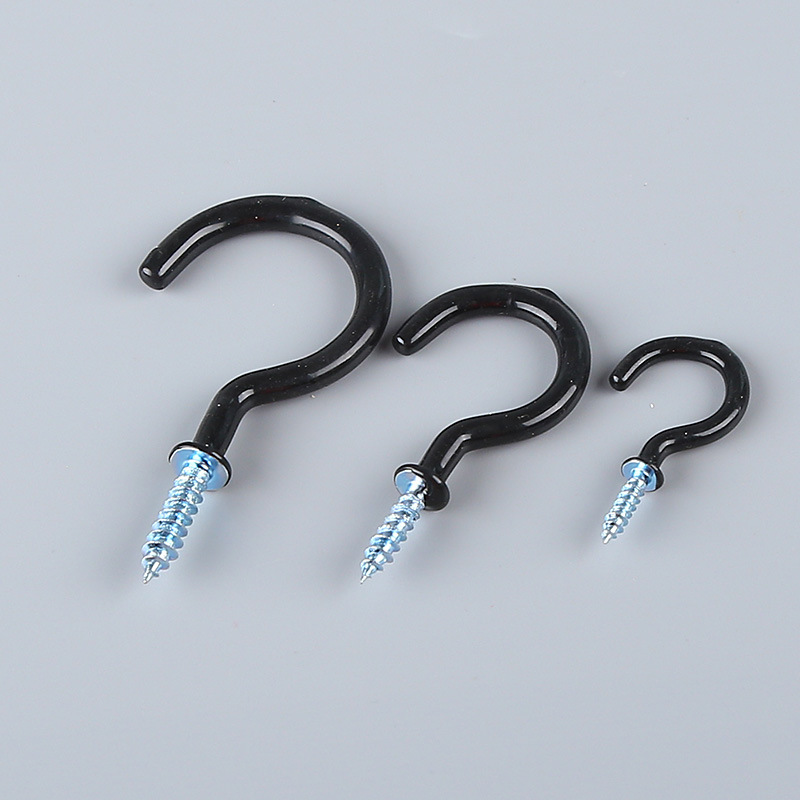 Cross-border PVC sheep eye hook manufacturer has in stock colorful modern and simple dipped plastic hanging ropes, nail hooks, question mark hooks and cup hooks Specification drawing