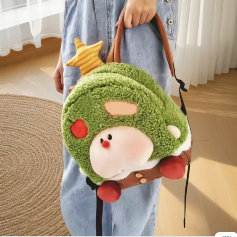 New Apple Tree backpack, ins Japanese-style Hong Kong-style velvet backpack, cartoon girl heart, large capacity doll shoulders details Picture