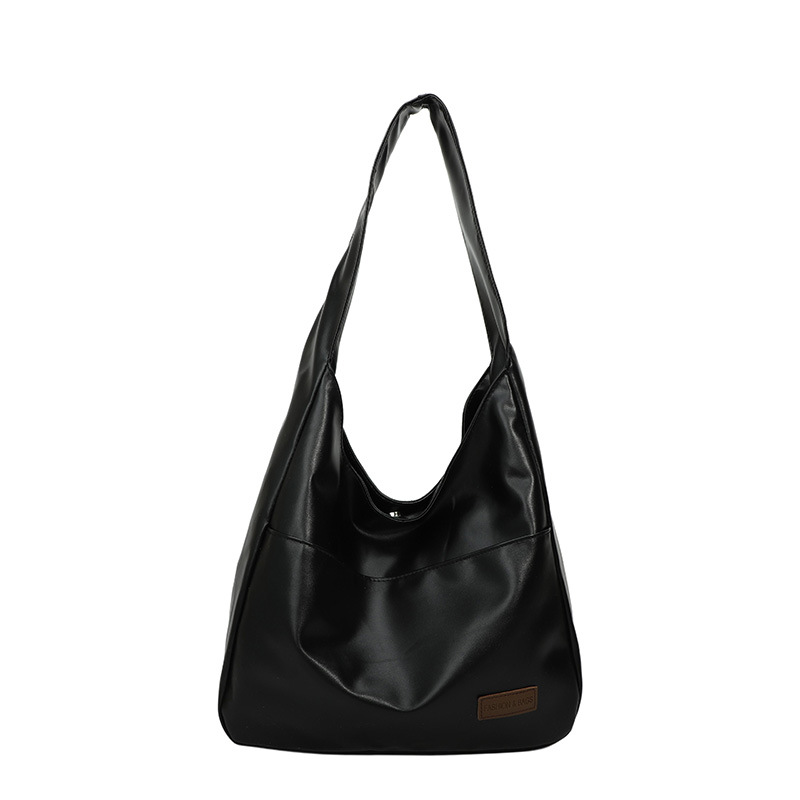 A large-capacity retro casual new style, stylish and stylish 2025 solid color simple casual single-shoulder underarm tote women's bag Item Picture