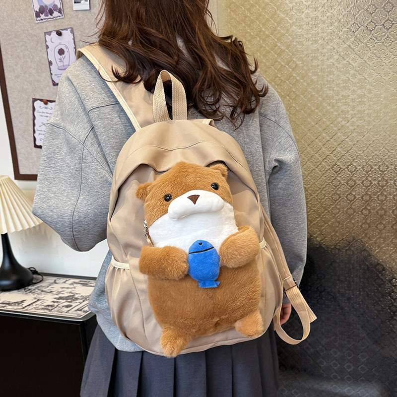 The new cartoon capybara backpack is stylish and versatile for commuting. It has a large capacity and a cute plush bag that can hold A4 textbooks Application Scenario