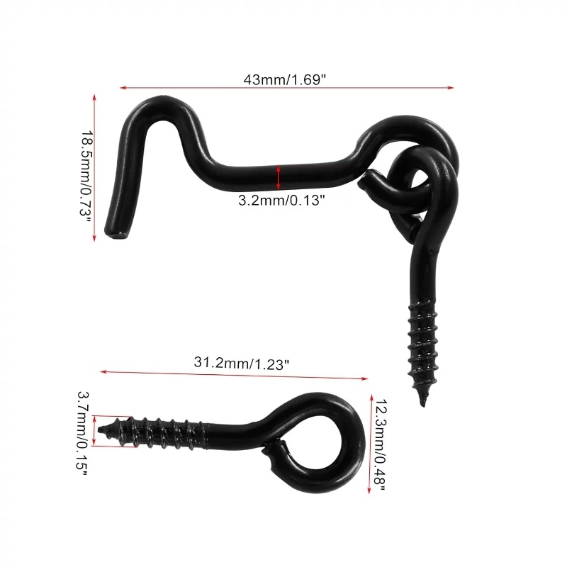 In-stock iron galvanized window hooks, wind hooks, old-fashioned windproof hooks, wind hooks, cabin hooks, eye latches, door locks, and door hooks for rotating doors Application Scenario