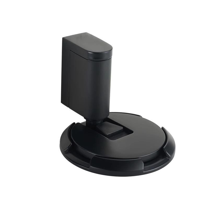 The new mechanical invisible bathroom door stopper with windproof floor suction and anti-collision features is designed for the rear top door to hit the door stop without the need for drilling Item Picture