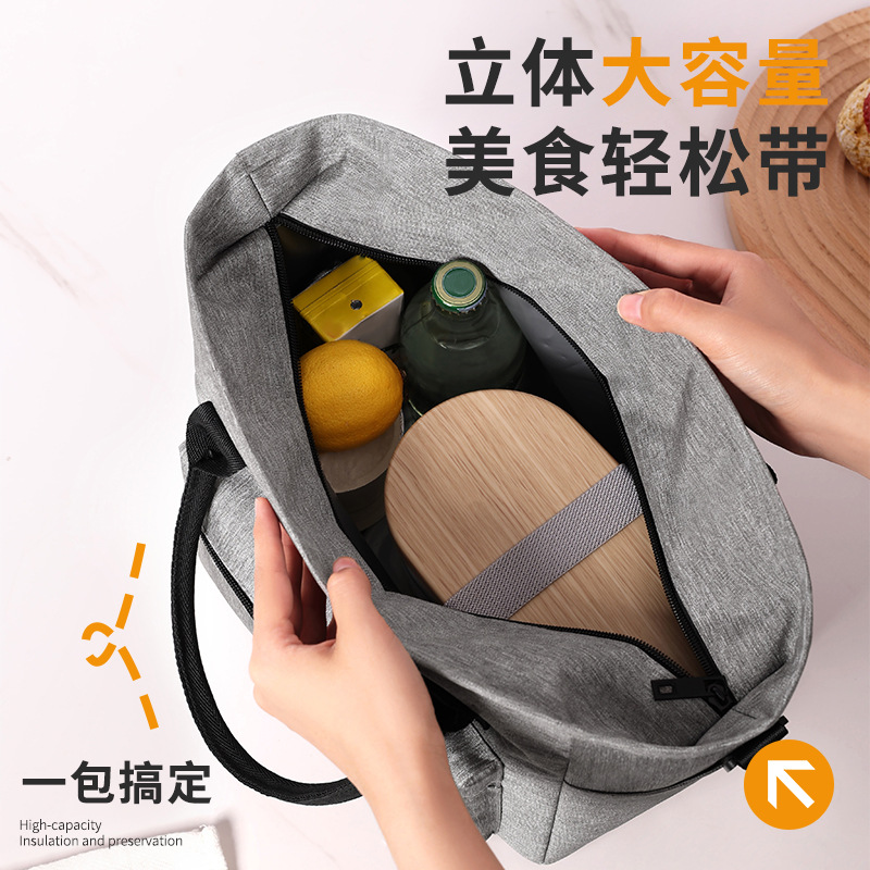 Runhui Food Fashion large-capacity meal bags, lunch box bags with rice, student insulated lunch box bags, picnic bags, waterproof insulated bags details Picture
