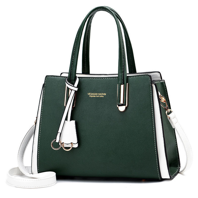 Middle-aged women's color-blocking bag 2022 new style fashionable handbag, Korean style grand color-blocking single-shoulder crossbody bag, one-piece consignment details Picture