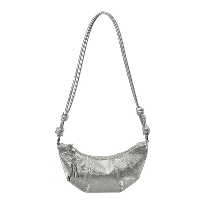 Cross-border casual croissants, soft skin dumplings, women's 2025 new underarm bag, commuter single-shoulder bag, fashionable crossbody bag Item Picture