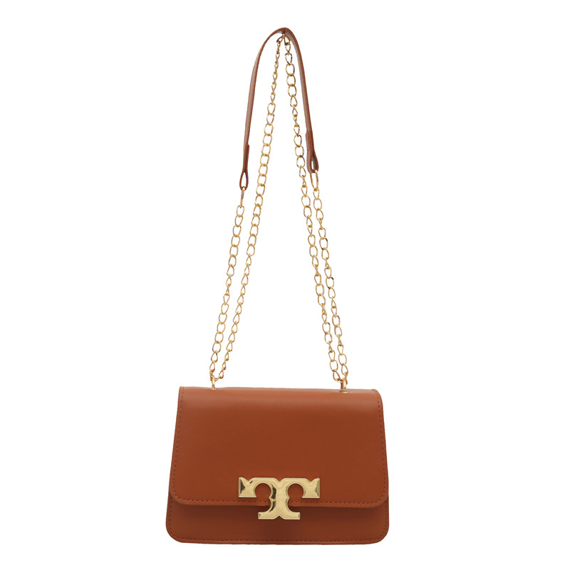 New Spring 2025 fashionable and simple women's bag, metal chain small gold brick single-shoulder tofu bag, crossbody small square bag Item Picture