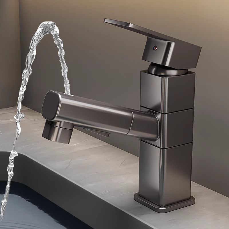 Pull-out washbasin faucet, rotating, multi-functional hot and cold, splash-proof face wash and mouth wash, bathroom washbasin factory wholesale details Picture