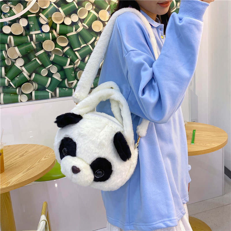 Panda Plush Bag for Women 2023 New Style Japanese cartoon doll crossbody bag, girlish single-shoulder crossbody bag wholesale details Picture