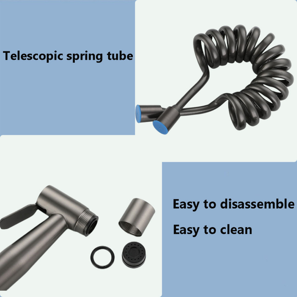 Toilet flushing spray gun, faucet, toilet companion, pressurized high-pressure water gun, household bidet, one inlet and two outlets Angle valve Application Scenario