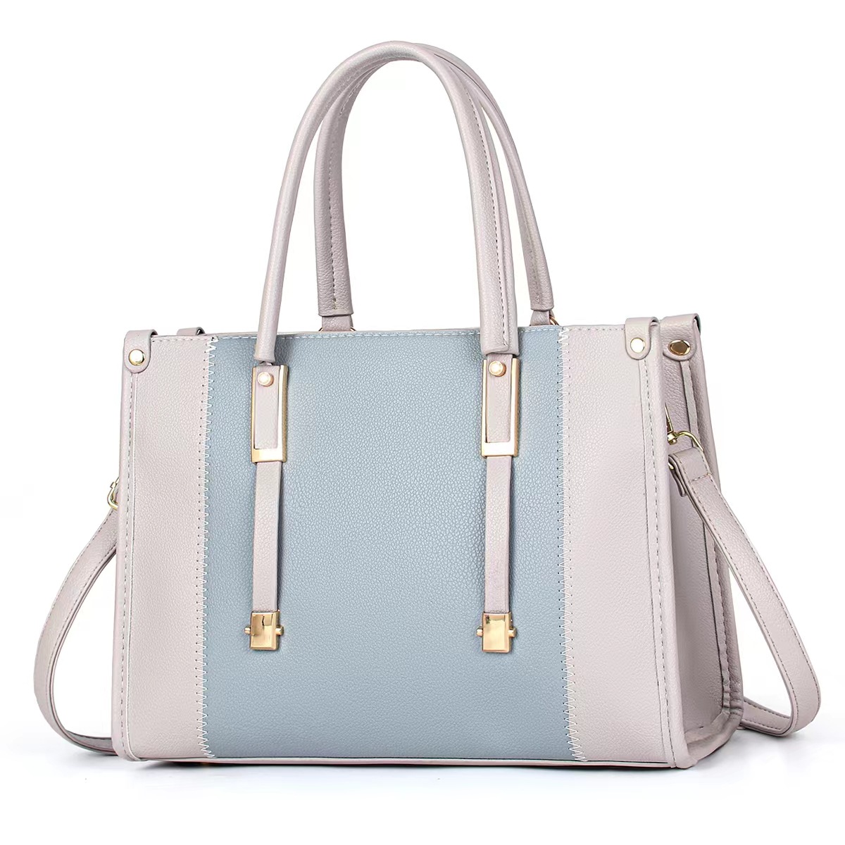 The 2024 new high-end women's handbag for foreign trade is a versatile, color-blocking, large-capacity, fashionable single-shoulder crossbody bag full figure