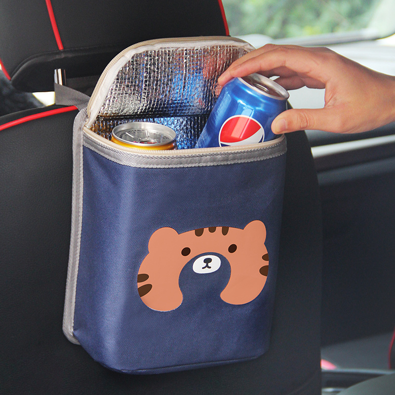 Runhui Car Insulation Storage Hanging Bag, Cartoon Car ice pack, Seat back insulation bag, Car seat back storage bag details Picture