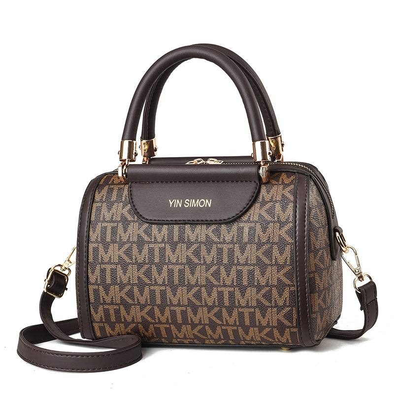 Printed women's bag 2023 new style handbag, large-capacity Boston women's bag, fashionable single-shoulder crossbody pillow bag wholesale Item Picture