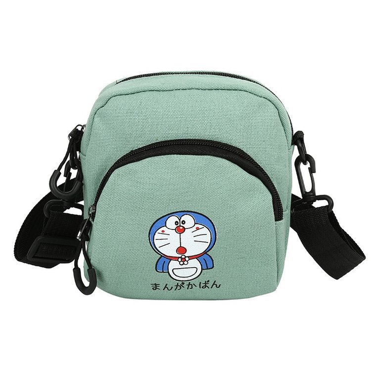 The 2019 new Japanese-style cartoon canvas crossbody bag for the cute little girl from Harajuku, a student single-shoulder bag Item Picture