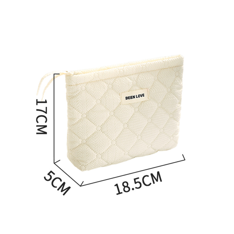 Runhui Qiwen hand-held storage Bag, solid color makeup bag, travel makeup Storage bag, large capacity, high-end feel Item Picture